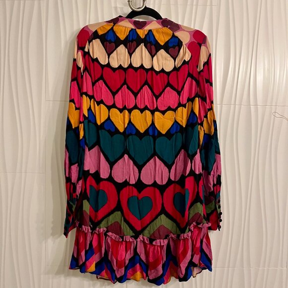 FARM RIO Full Of Hearts Mini Dress Sz S - Picture 4 of 6
